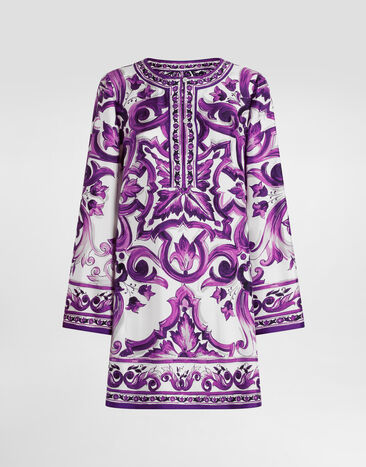 Dolce & Gabbana Majolica-print twill dress Multicolor F61A2THI1TK