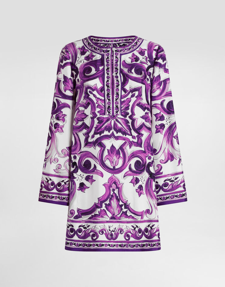 Dolce & Gabbana Majolica-print twill dress Multicolor F61A2THI1TK