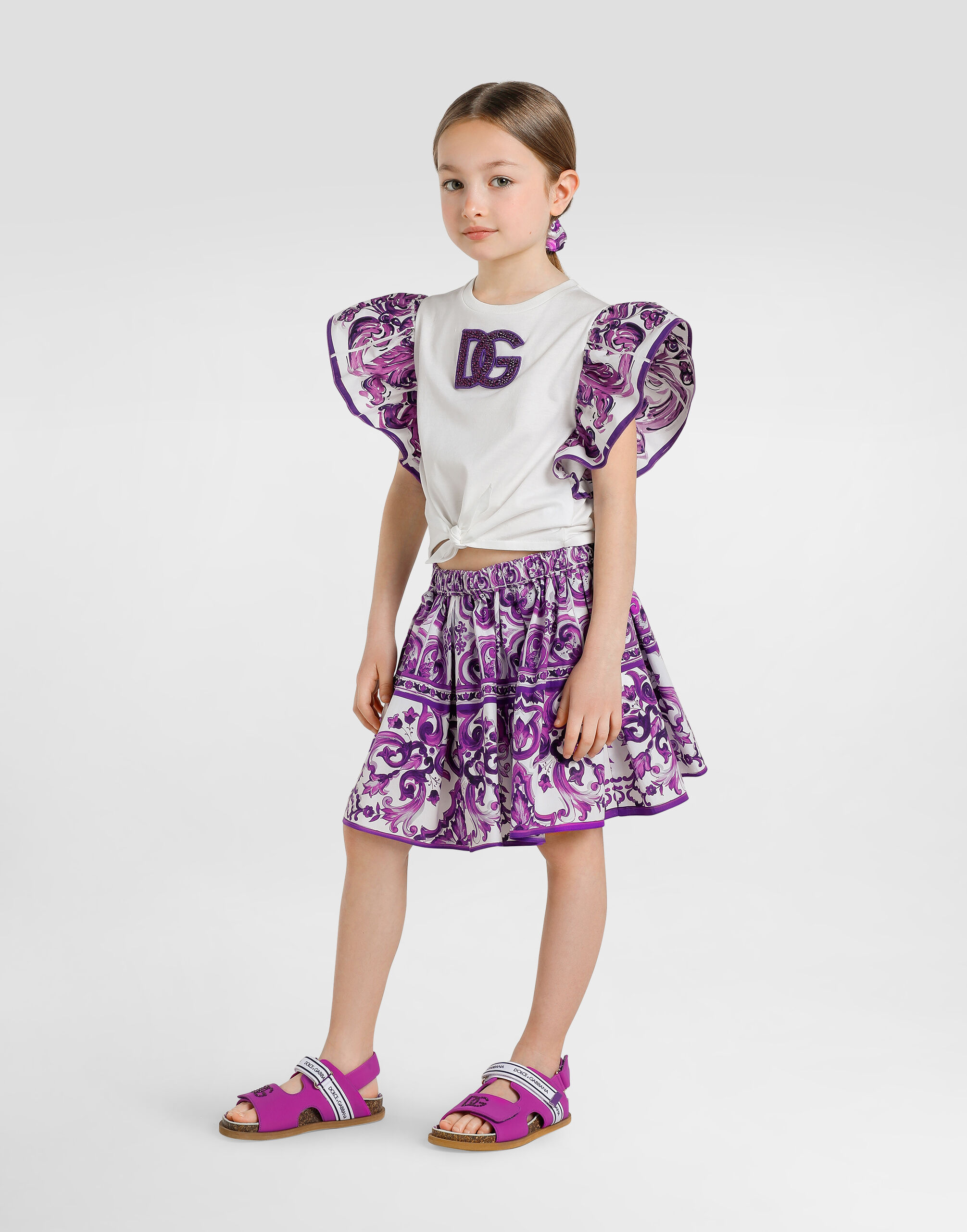 thevirgins cotton skirt 花柄 Quinn Lilac Print Cotton Poplin Skirt – Halsbrook