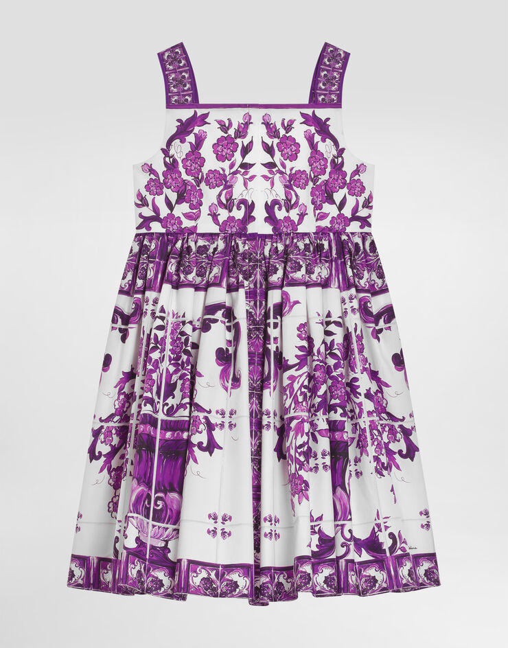 Dolce & Gabbana Majolica-print sleeveless popeline dress Multicolor L54DH7HH5EN