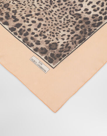 Dolce & Gabbana Silk crepon scarf with leopard print Animal Print FS182AGDBQG