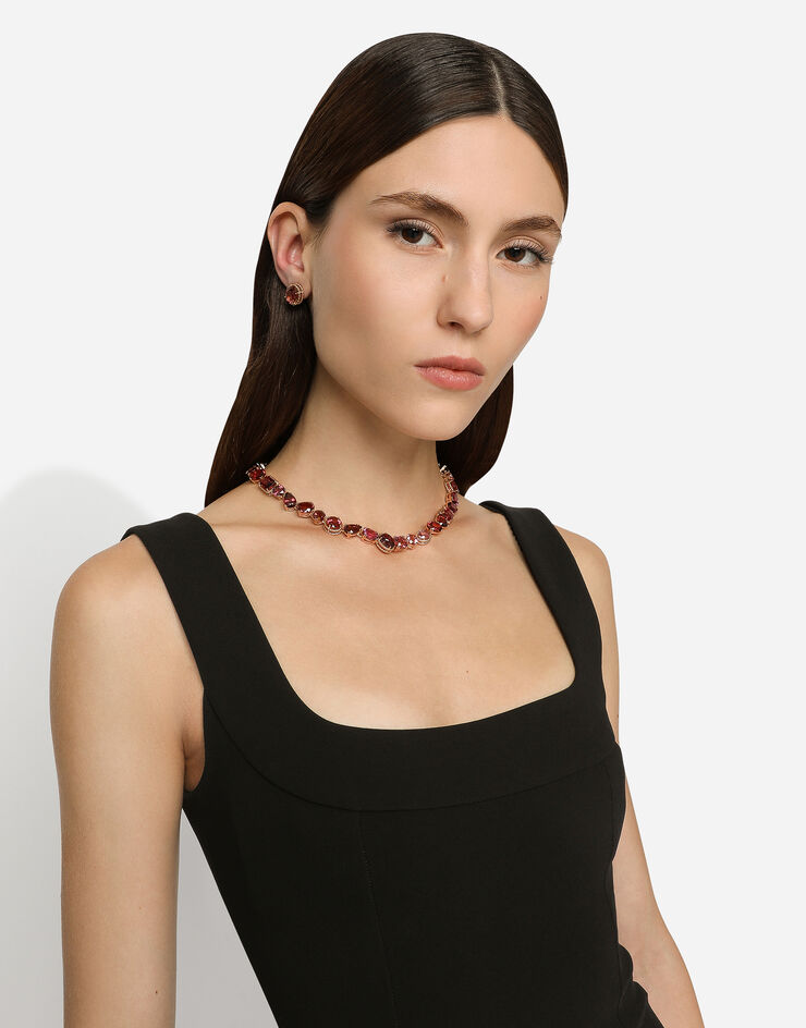 Dolce & Gabbana Halskette Anna aus Rotgold 18 kt mit Turmalin Rot WNQA1GWQM01