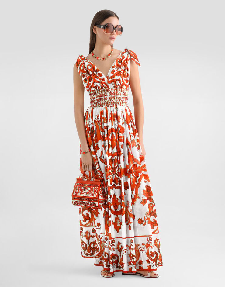 Dolce & Gabbana Majolica-print long dress Dolce & Gabbana Majolica-print long dress Multicolor F6TYSTGDDRK