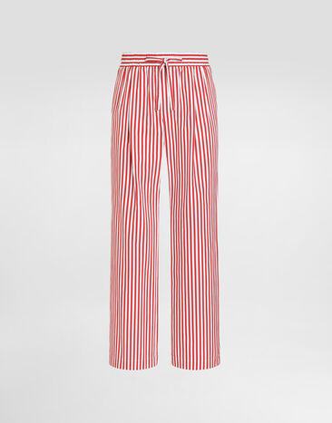 Dolce & Gabbana Pantalones en popelina de rayas Multicolor GP077TFR54A