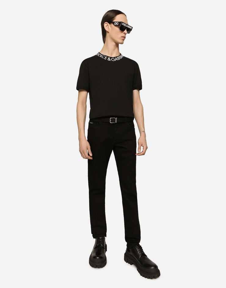 Dolce & Gabbana جينز أسود مرن مغسول بقصة ضيقة متعدد الألوان GY07CDG8HD1