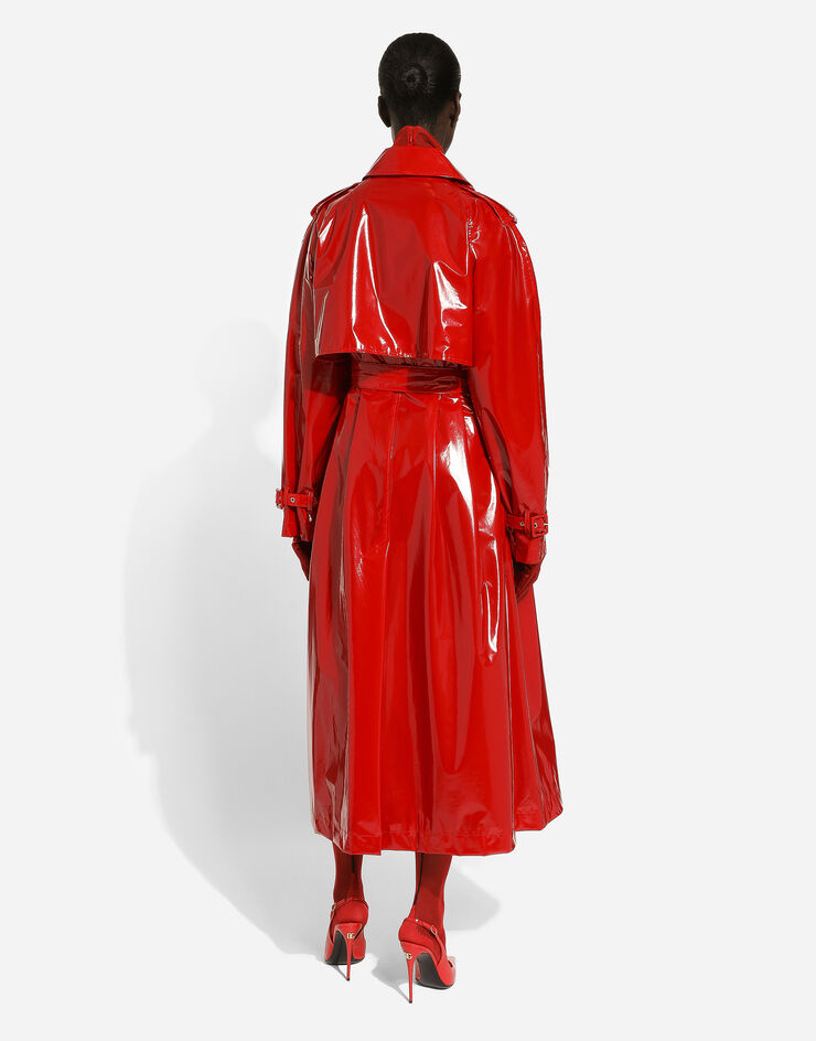 Dolce & Gabbana Trench in vernice Rosso F0Z66TFUSGD