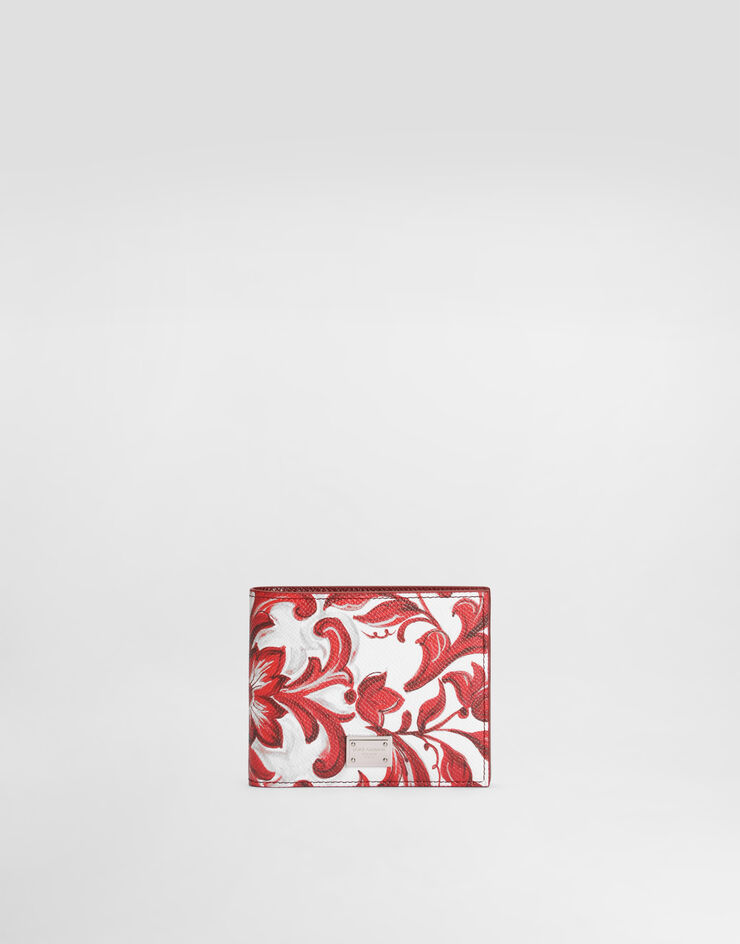 Dolce & Gabbana Portefeuille en cuir de veau à imprimé majolique Multicolor BP3102A0646