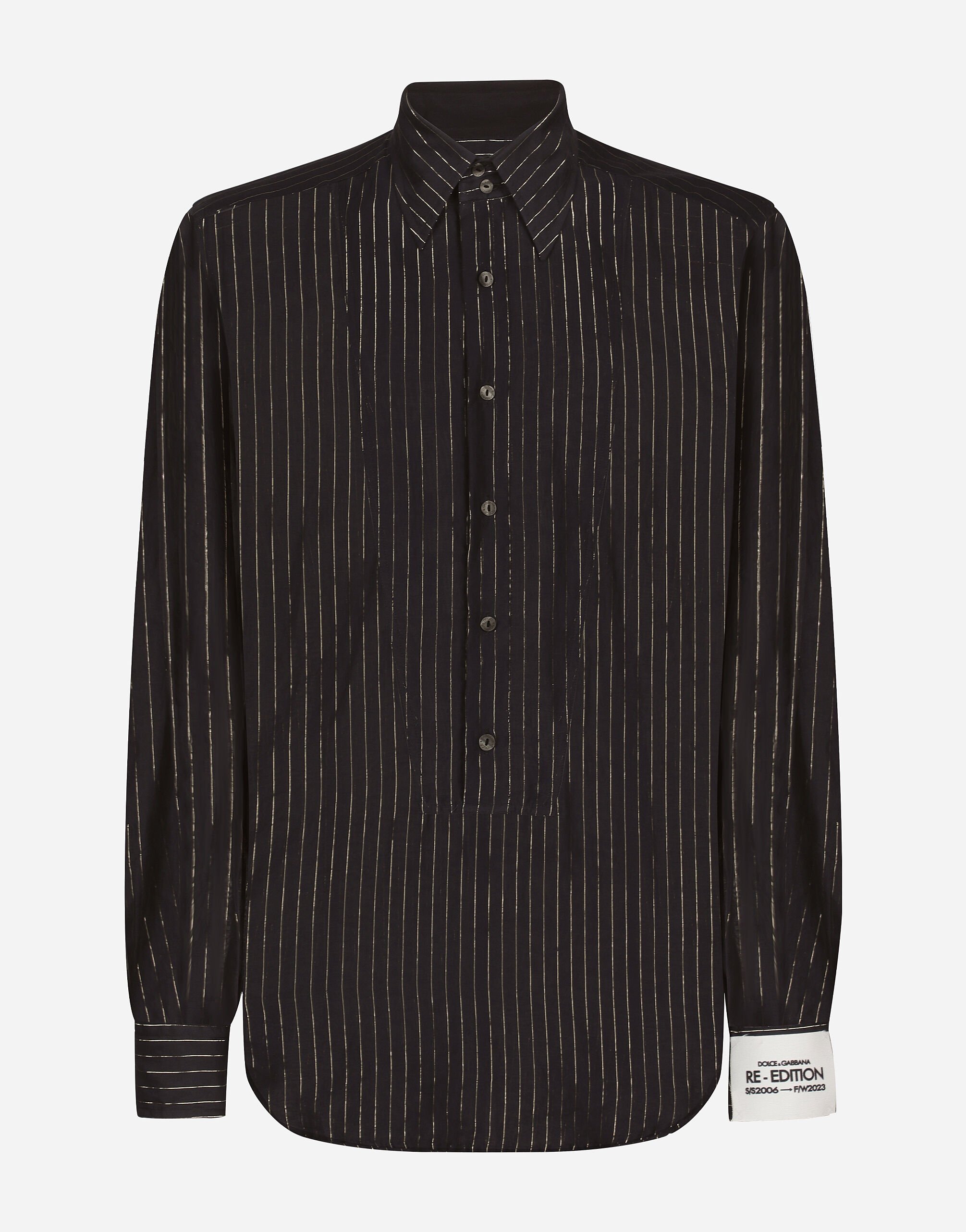Dolce & Gabbana Pinstripe cotton muslin shirt Black CS2079AO666