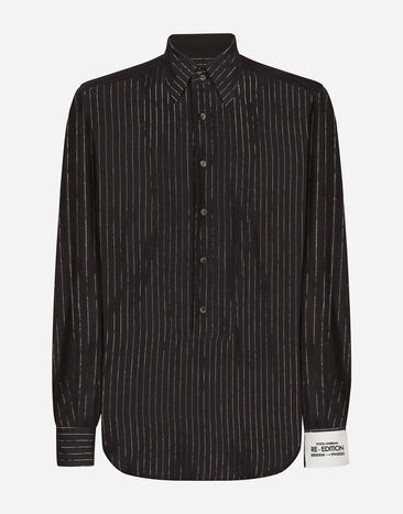 Dolce & Gabbana Pinstripe cotton muslin shirt Black GXC60TJAM8M
