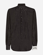 Dolce&Gabbana Pinstripe cotton muslin shirt Black G5IF1TIS1RF