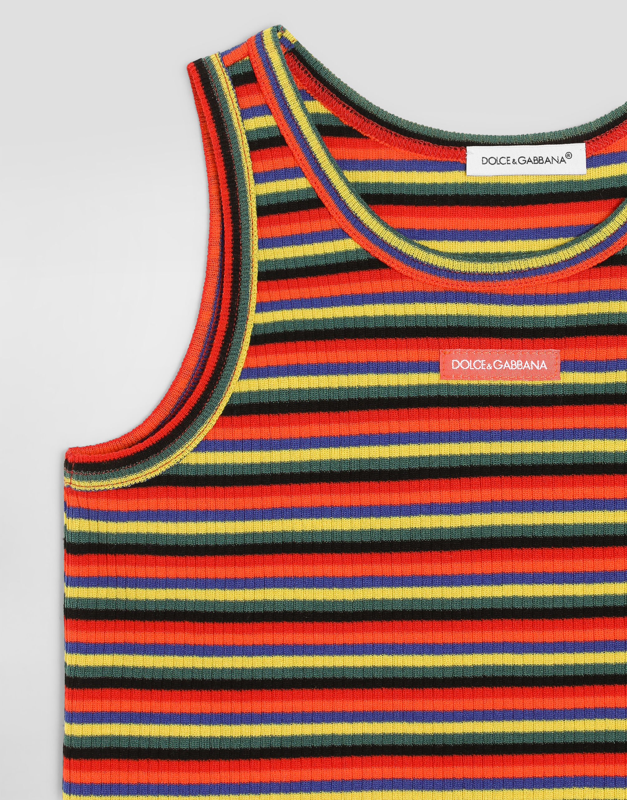 Striped jersey top in Multicolor for Girls | Dolce&Gabbana®
