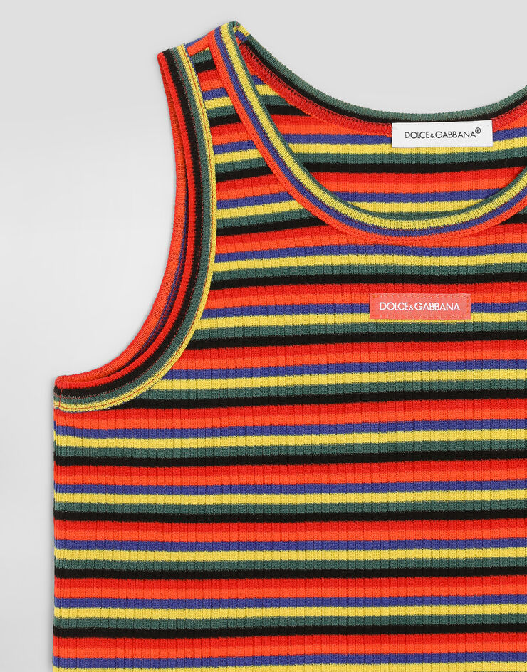 Dolce & Gabbana Striped jersey top Multicolor L5JN85FB7DL