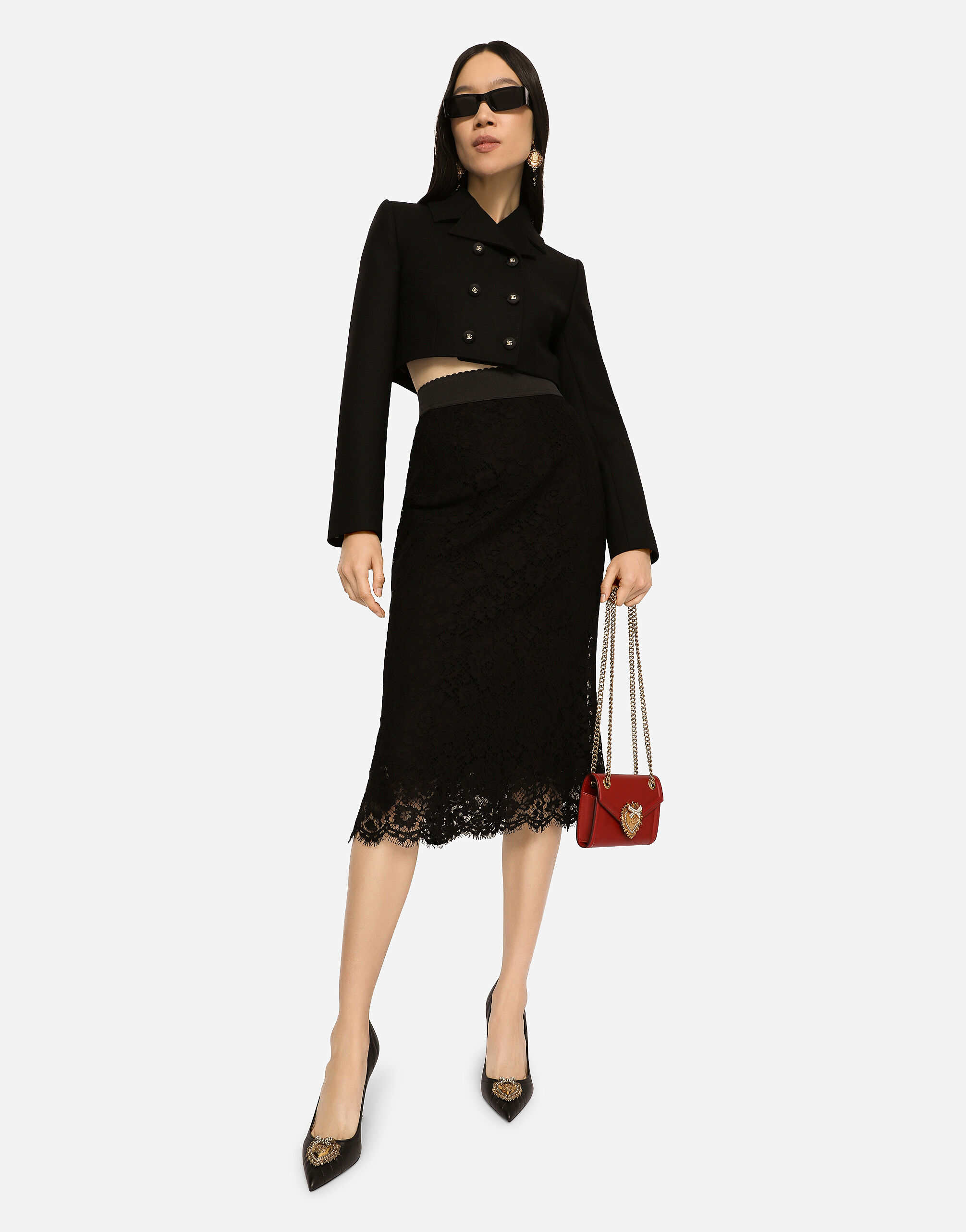 Dolce gabbana hot sale lace skirt