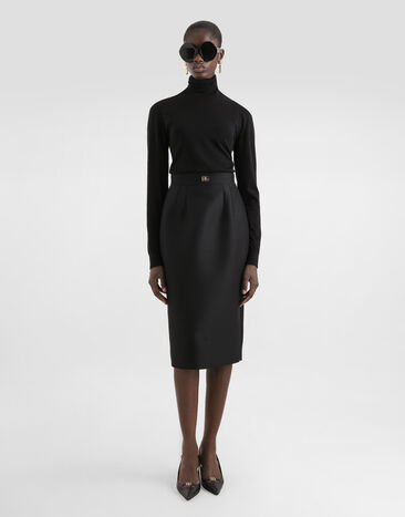 Dolce & Gabbana Faille sheath skirt Black F4CJGTFU3R1