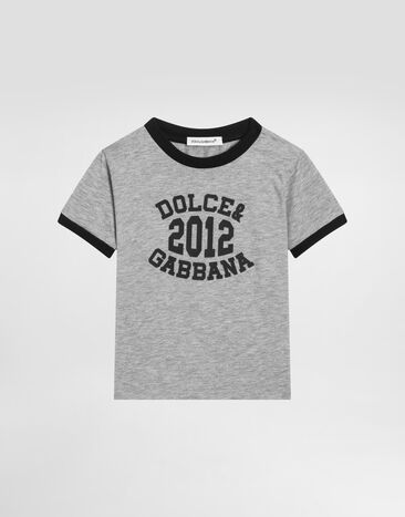 Dolce & Gabbana T-shirt en jersey à manches courtes et imprimé Dolce&Gabbana Gris L1JTIWG7PCE