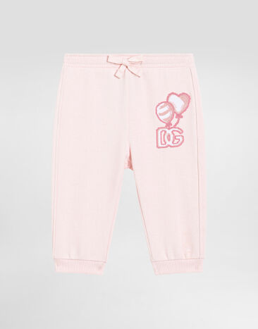 Dolce & Gabbana Fleece jogging pants with patch Print L23Q34FI5KS