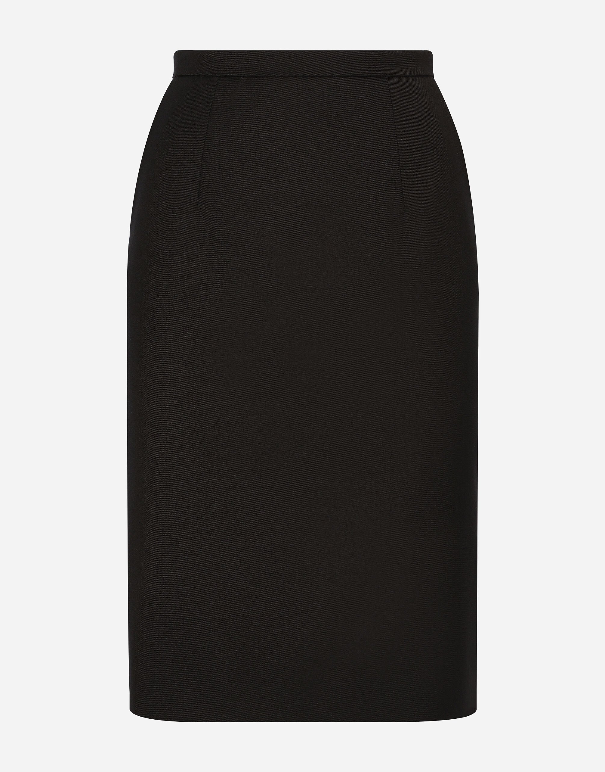 Dolce & Gabbana Wool crepe midi pencil skirt Black FXO05ZJFMBC