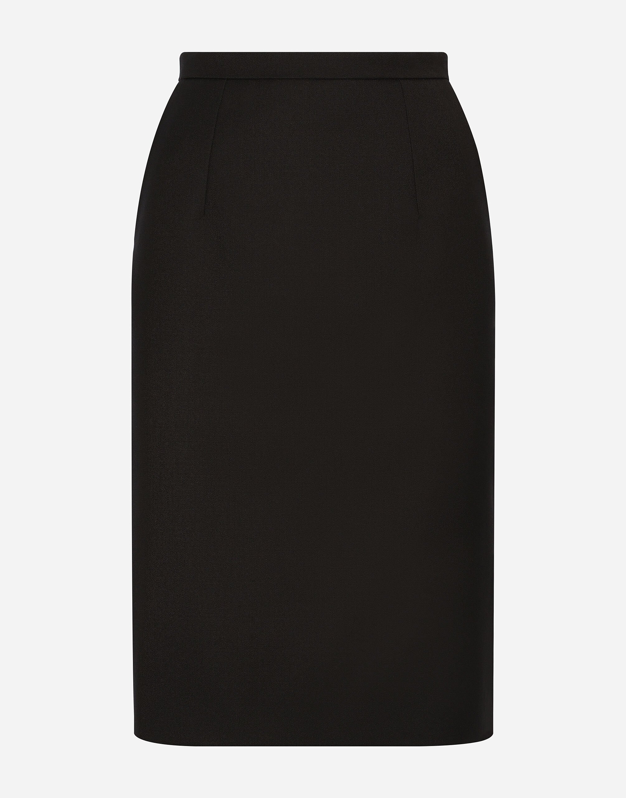 Dolce & Gabbana Wool crepe midi pencil skirt Black F6H0ZTFLRE1