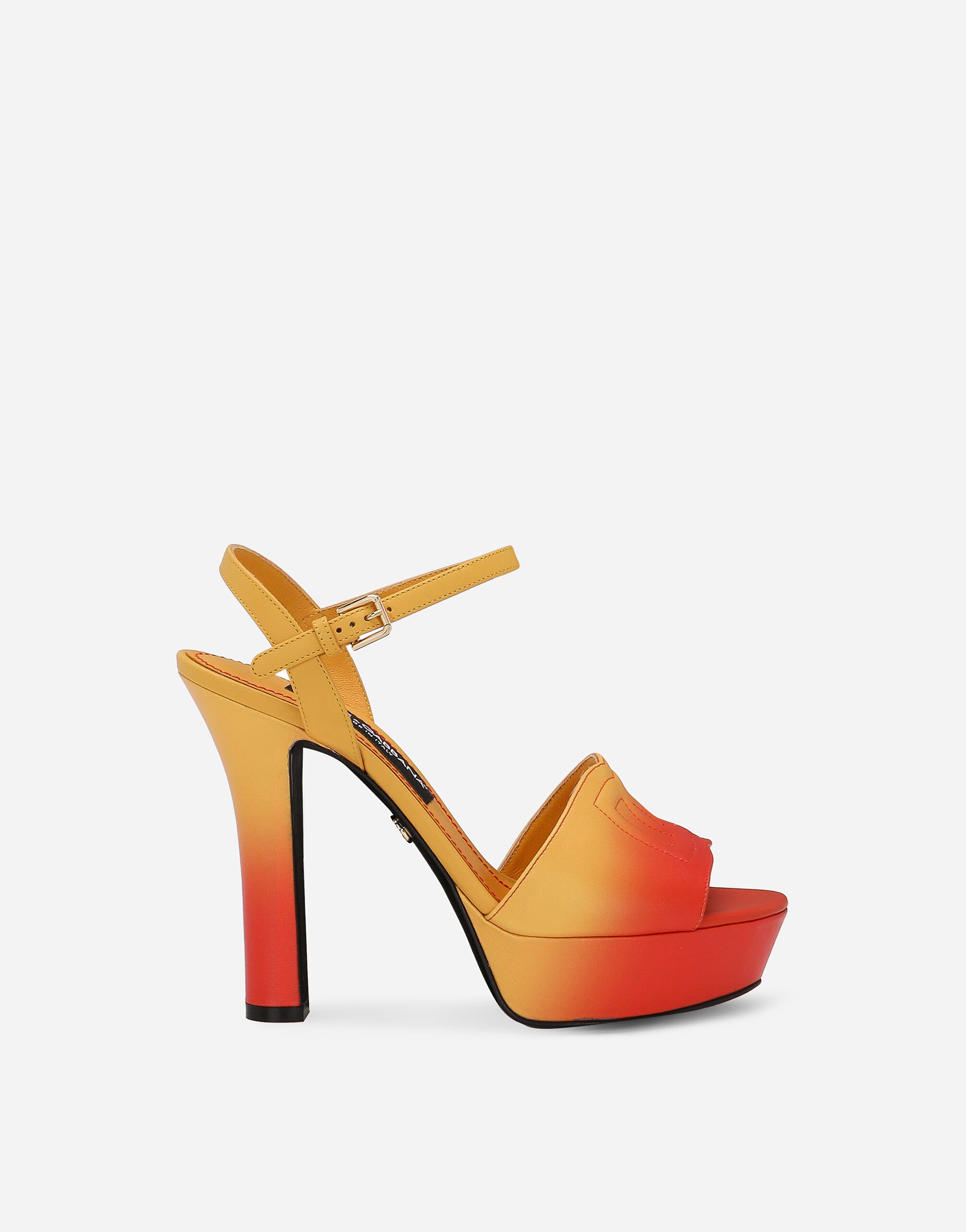 Dolce & Gabbana Calfskin platform sandals Orange CR1702AS204