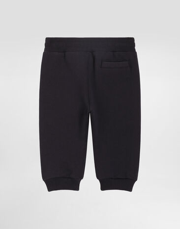 Dolce & Gabbana Fleece trousers with patch Blue L1JPIGG7PMH