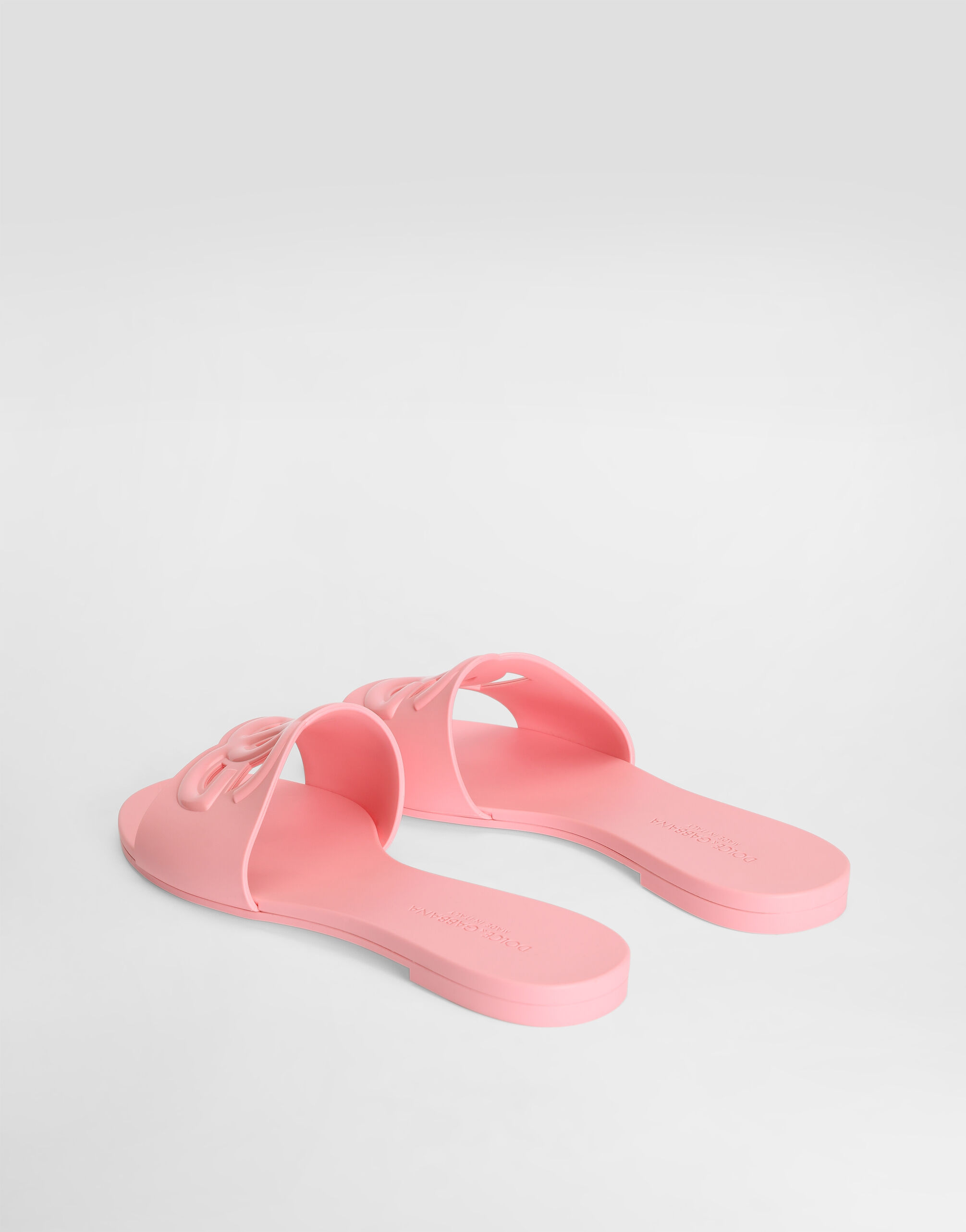 Rubber beachwear slides in Pink for Women | Dolce&Gabbana®