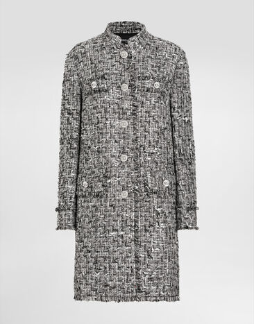 Dolce & Gabbana Single-breasted raschel tweed coat Beige F0W3STHUMVM