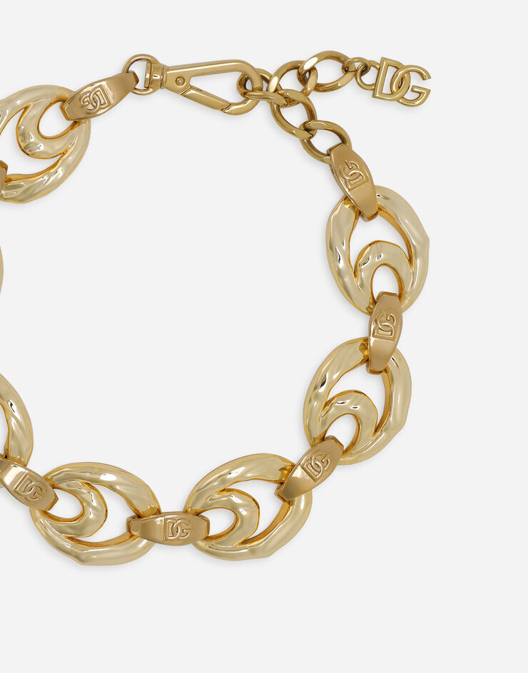 Dolce & Gabbana Короткое колье-цепочка с овальными звеньями золотой WNQ2R1W1111