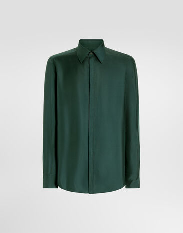 Dolce & Gabbana Martini silk twill shirt Green G5MA3TFU1XB