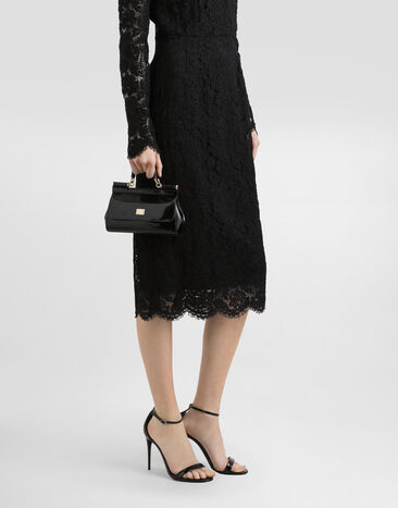 Dolce & Gabbana Mini Sicily handbag in polished calfskin Black BB7116A1037