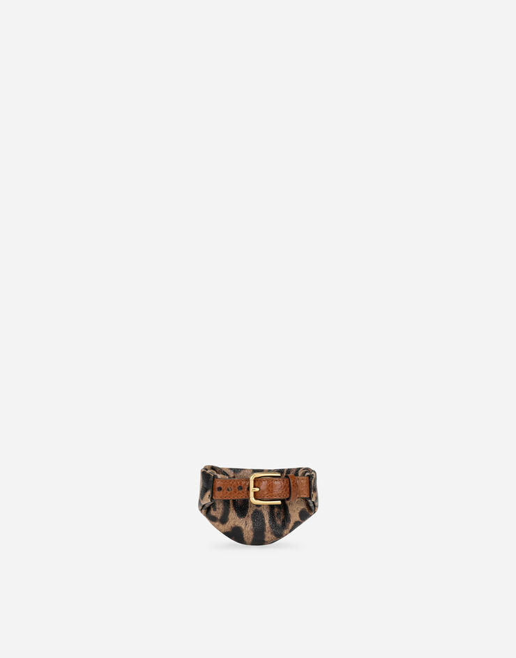 Dolce & Gabbana Necessaire aus Crespo im Leoprint mit Logoplakette Mehrfarbig BI2821AW384