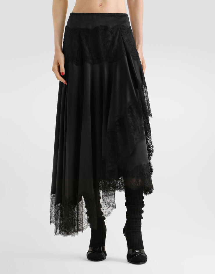Dolce & Gabbana Falda en satén Dolce & Gabbana Falda en satén Negro F4DL0TFU1AU
