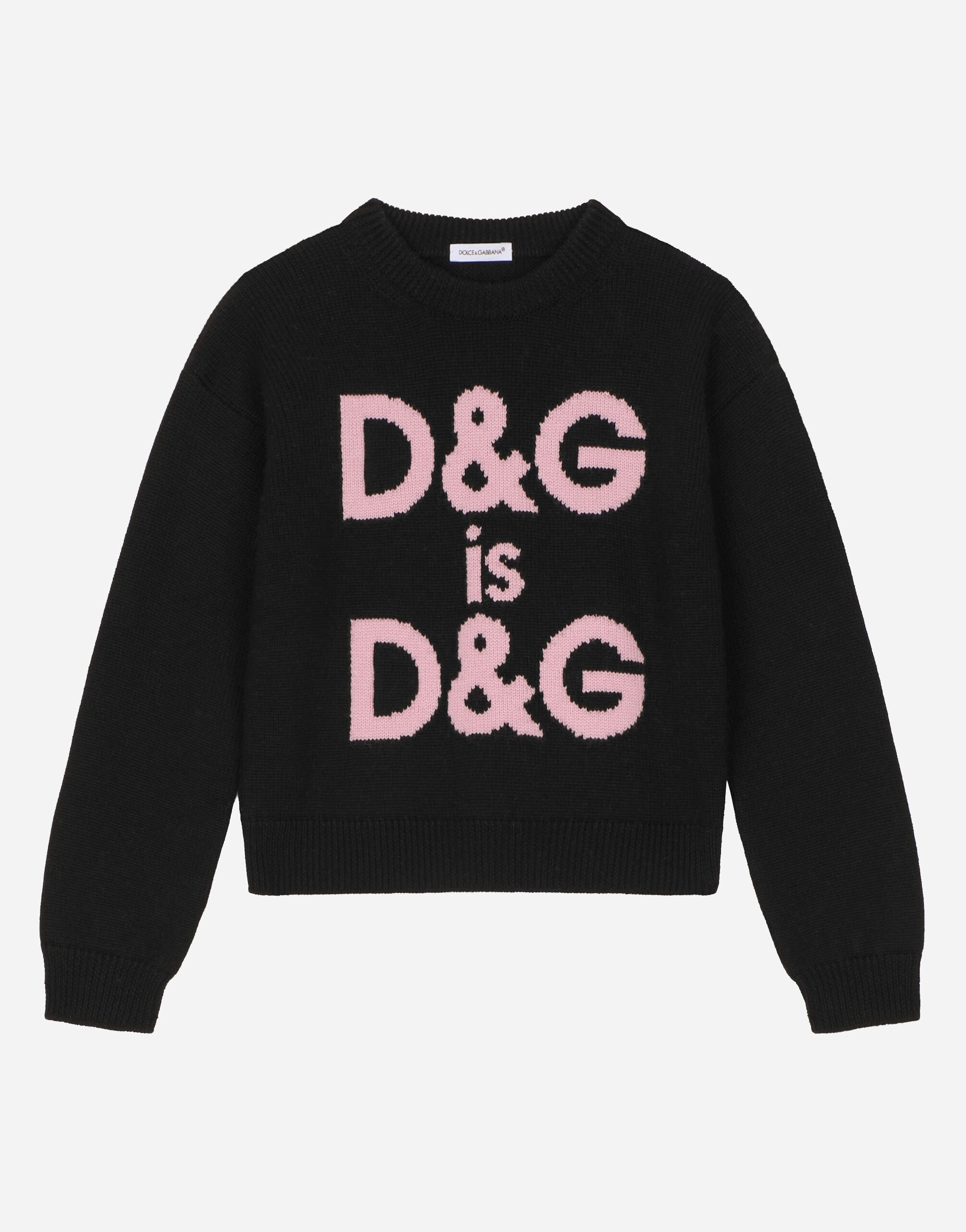 Dolce & Gabbana Maglia girocollo con intarsio logo DG Rosso L5KWK8JBCCL