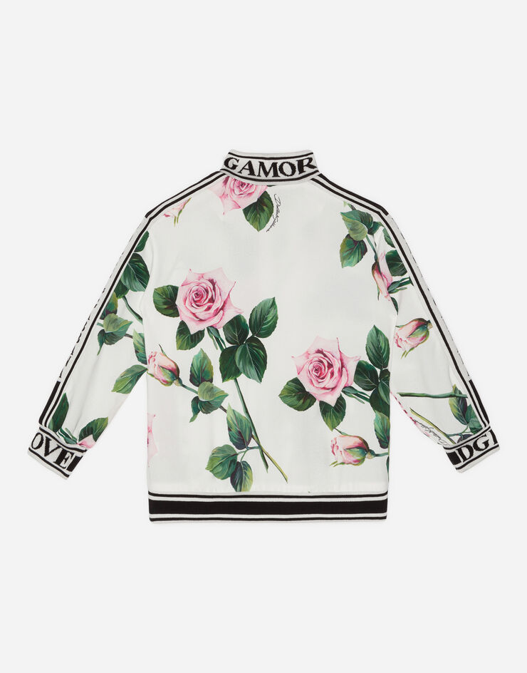 Dolce & Gabbana CADY TRACKSUIT WITH TROPICAL ROSE PRINT FLORAL PRINT L5JY15FSRMP