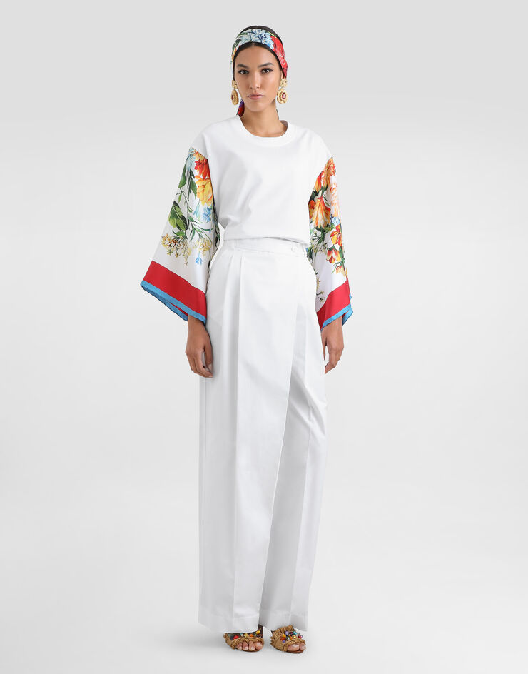Dolce & Gabbana Short-sleeved t-shirt with foulard White F8V77ZGDDCJ