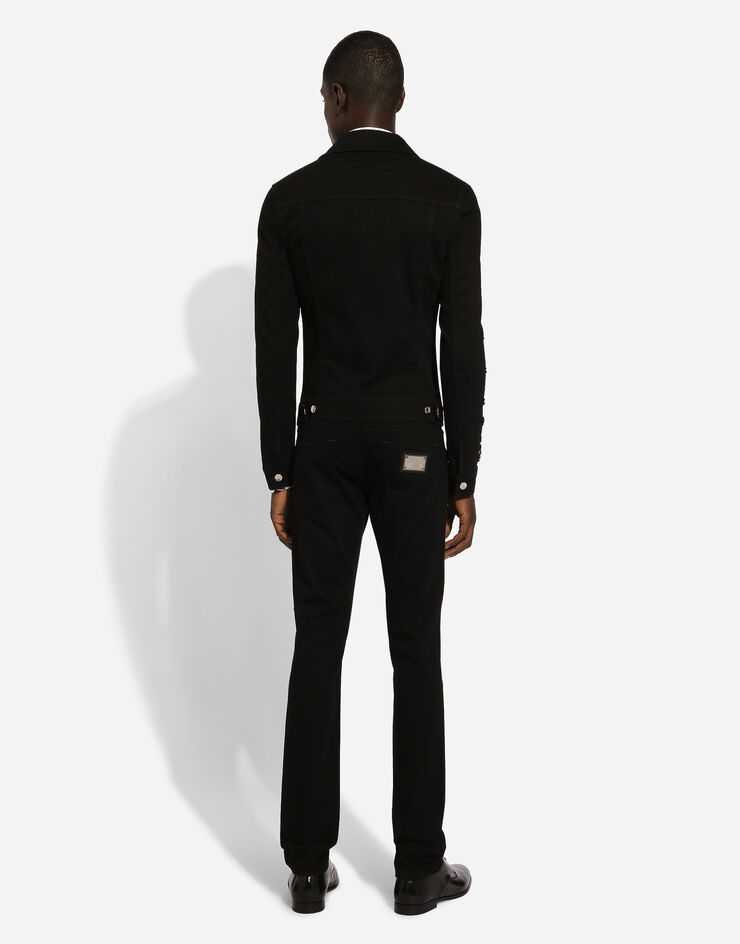 Dolce & Gabbana Stretch skinny jeans with rhinestone embroidery  GY07LZG8KG8