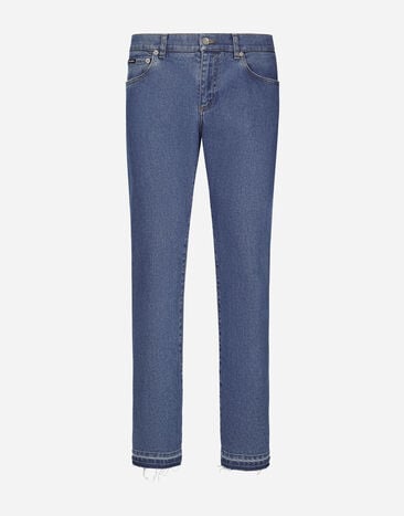 Dolce & Gabbana Slim-fit stretch blue denim jeans White CS2255AR836