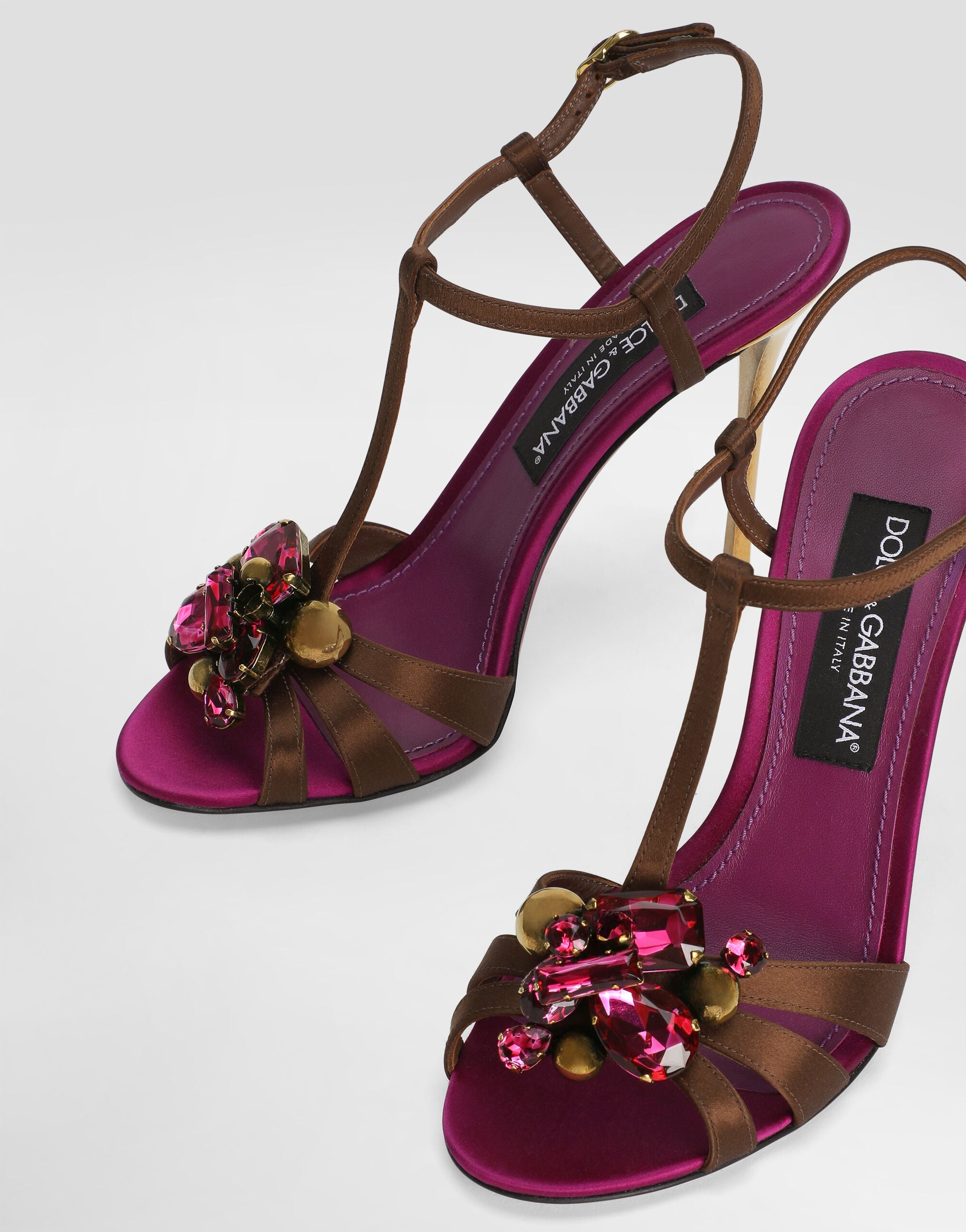 Keira 2.0 satin sandals with embellishments in Multicolor for