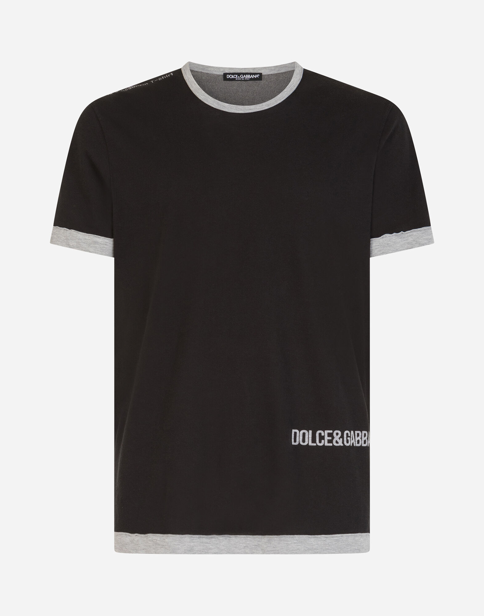 Two-tone cotton t-shirt with DG logo print