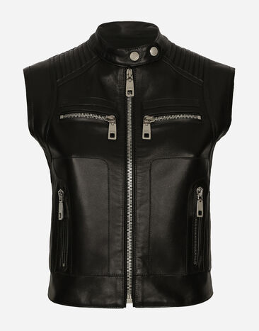 Dolce & Gabbana Zip-up leather vest Print F0AH2THI1BD