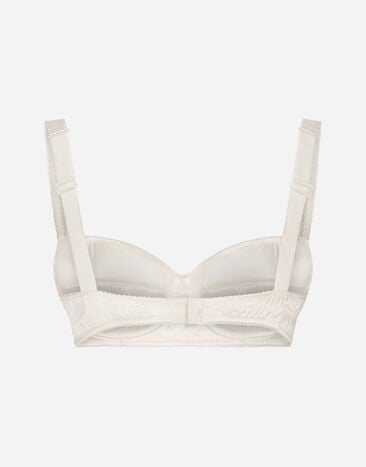 Dolce & Gabbana Padded balcony bra in satin with race White O1A19TFUADG