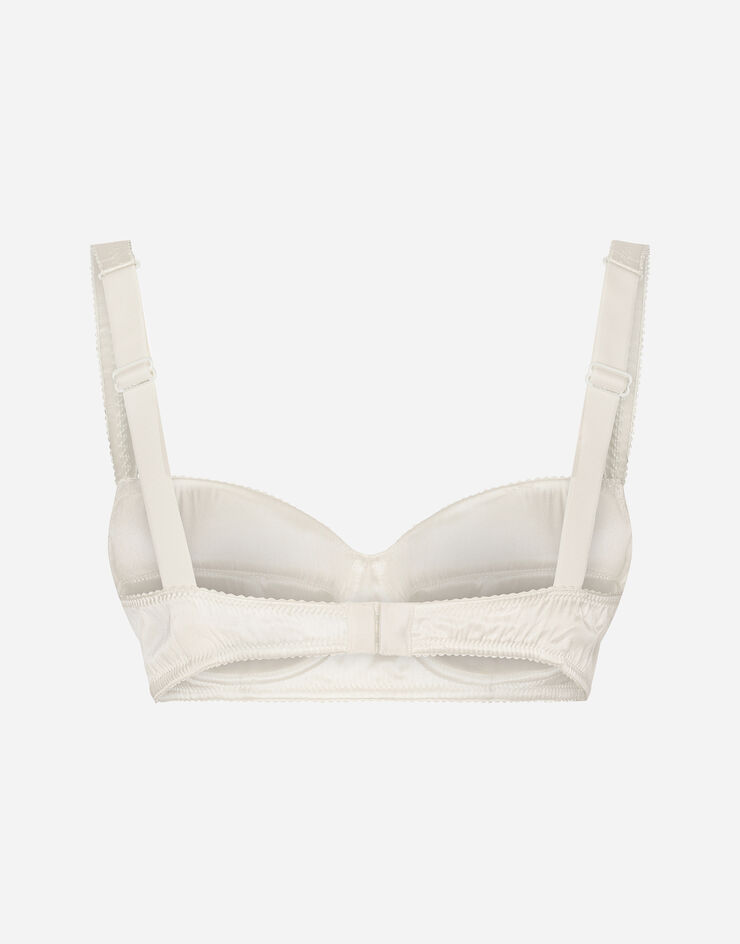 Dolce & Gabbana Padded balcony bra in satin with race White O1A19TFUADG