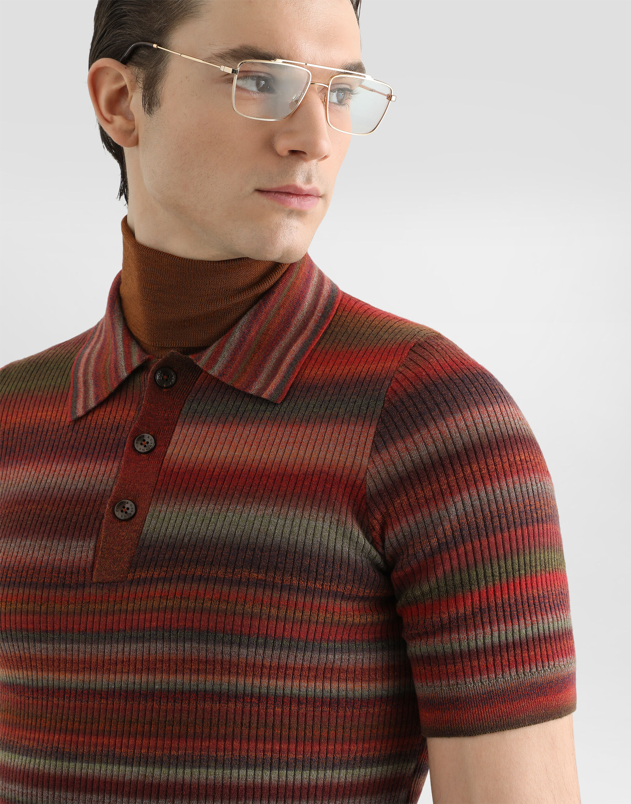 Striped wool polo shirt - thumbnail 2