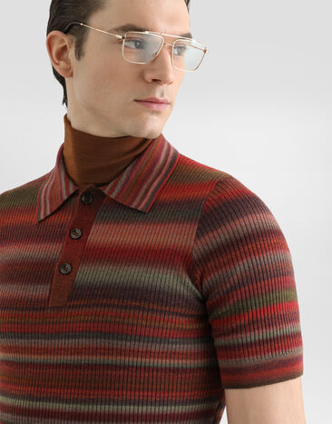 Dolce & Gabbana Striped wool polo shirt  GXZC1TJDVL2