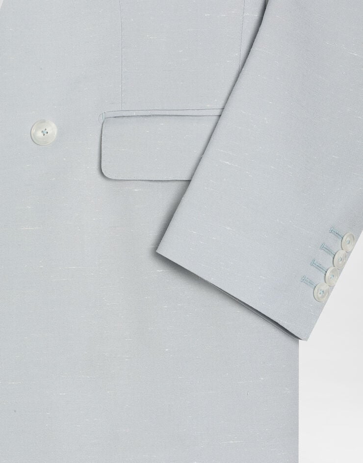Dolce & Gabbana Shantung viscose double-breasted jacket Azure G2WJ2TFU9AW