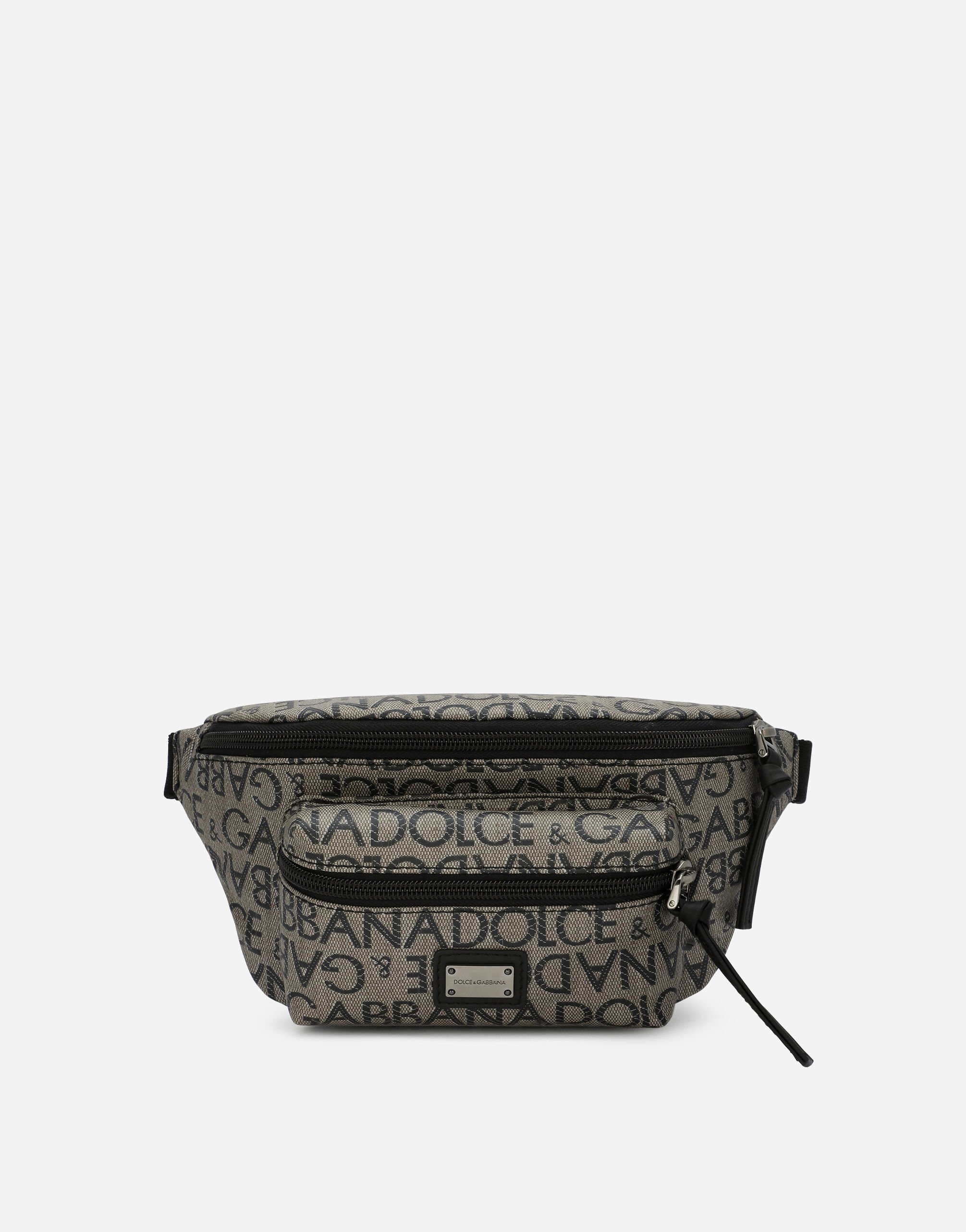 Dolce & Gabbana Coated nylon belt bag with logo print Black VG400JVP187