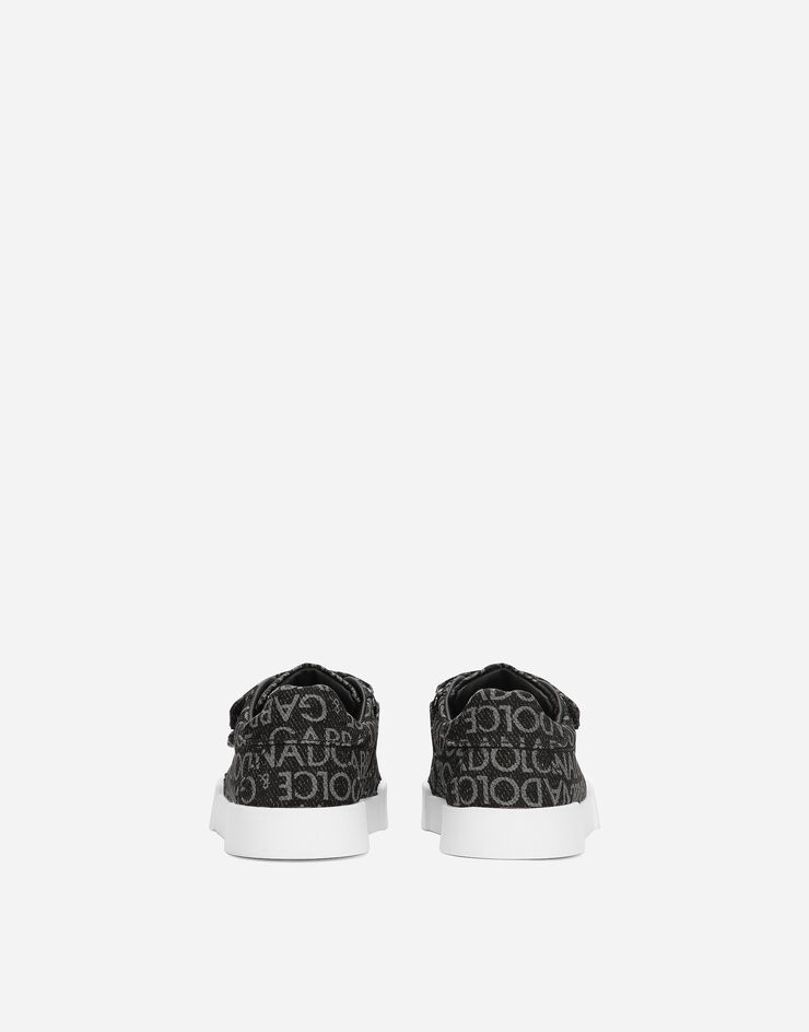 Dolce & Gabbana Sneaker Portofino in jacquard spalmato Nero DN0193AL125