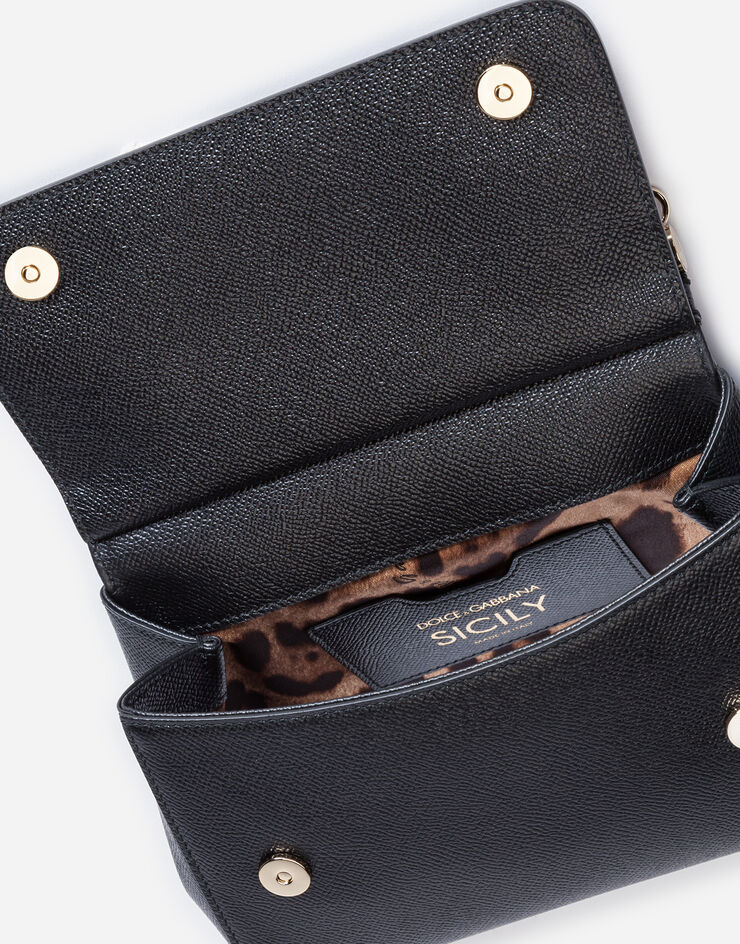 Dolce & Gabbana Small dauphine leather Sicily bag Black BB4825A1001