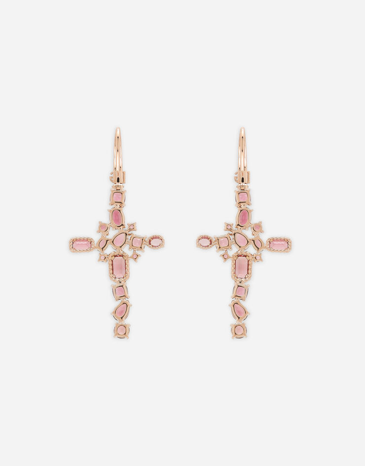 Dolce & Gabbana Orecchini Anna in oro rosso 18kt con tormaline rosa Red WERA3GWQM01