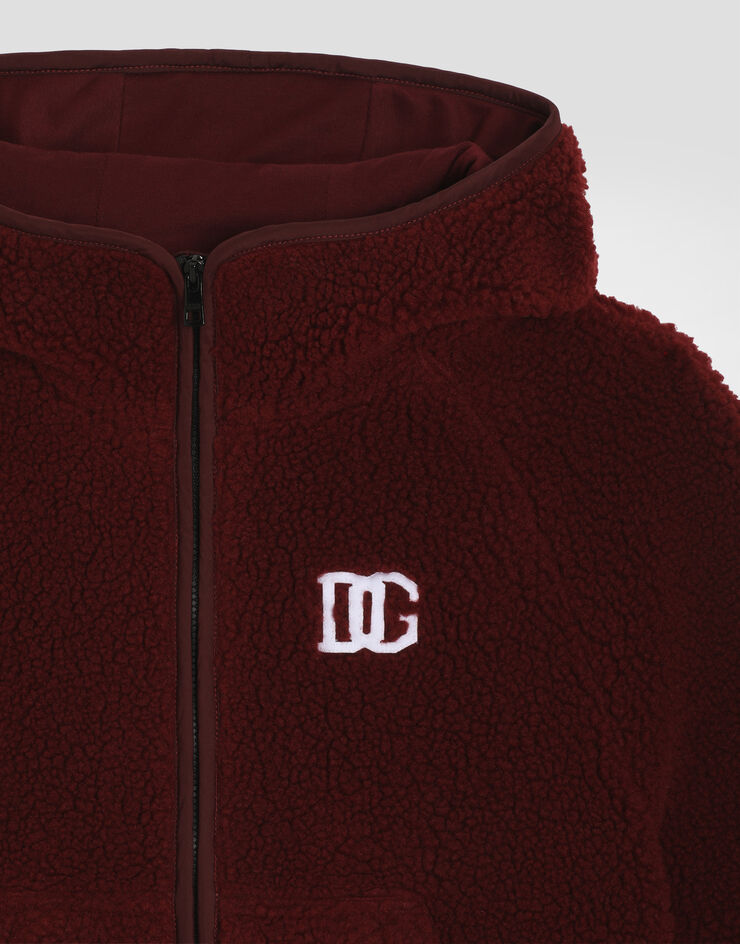 Dolce & Gabbana Curly fur-effect jacket Bordeaux L4JB7ZFUP7V