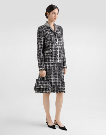 Dolce & Gabbana Single-breasted check raschel tweed jacket Multicolor F29HRTFQZAD